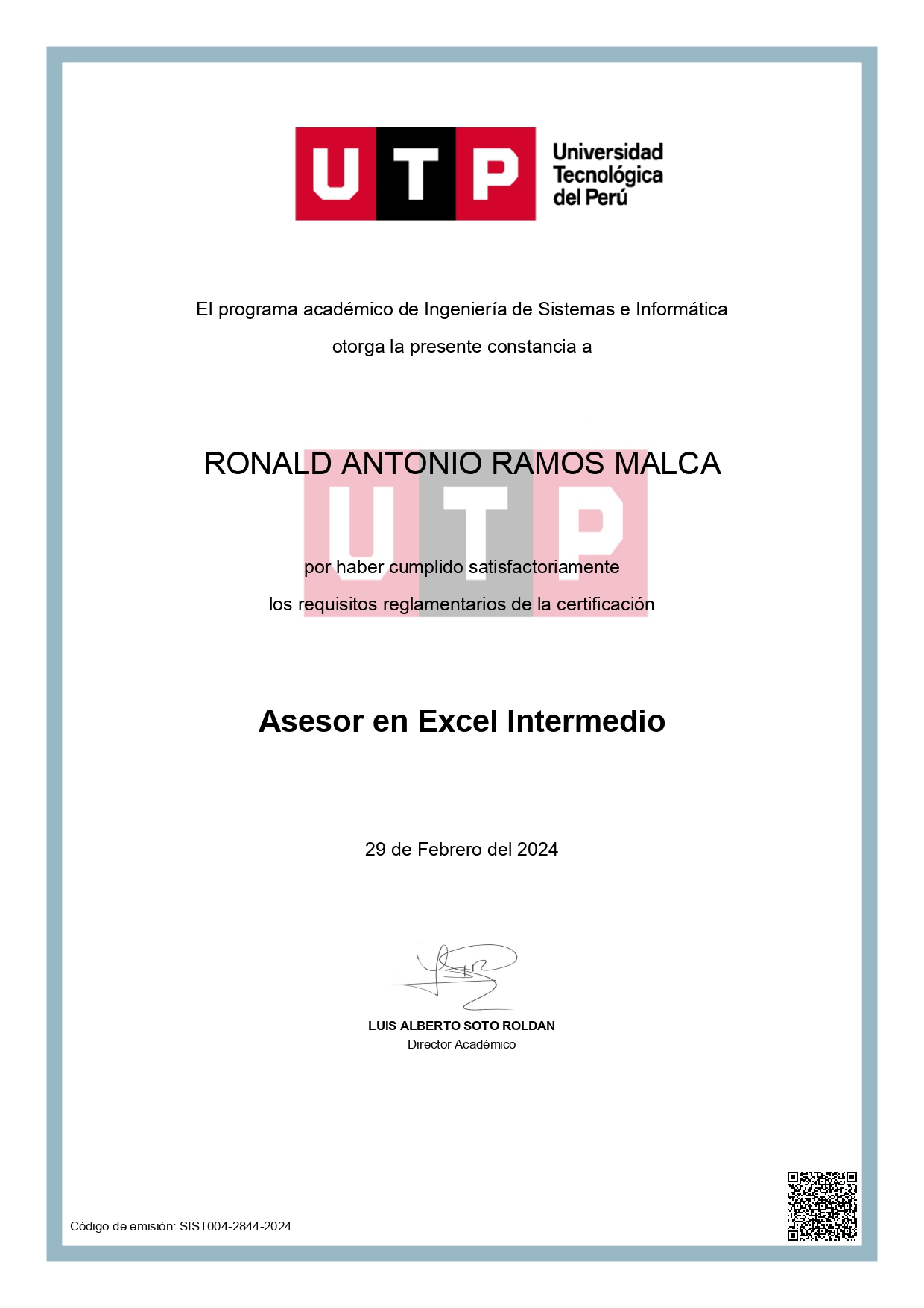 Asesor en Excel Intermedio