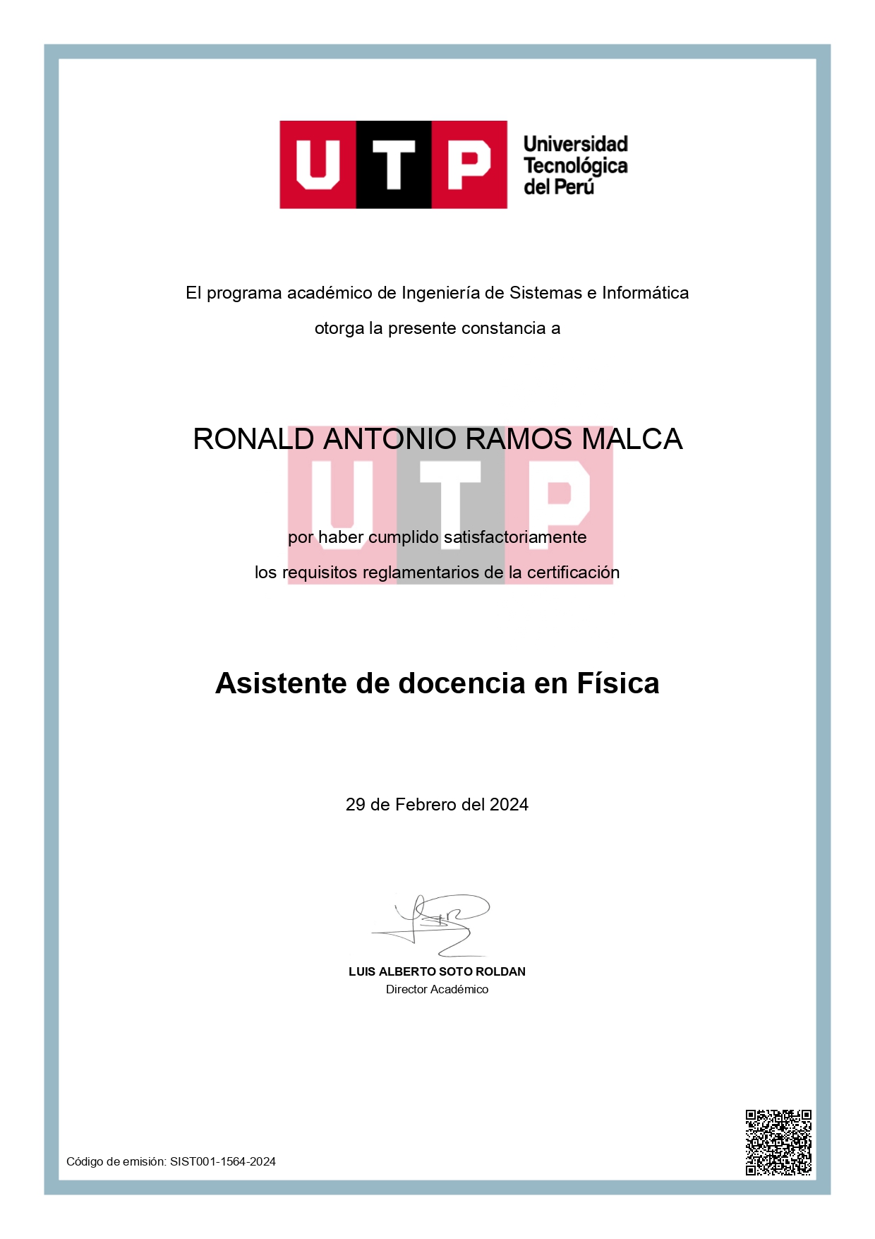 Asistente de docencia en Física